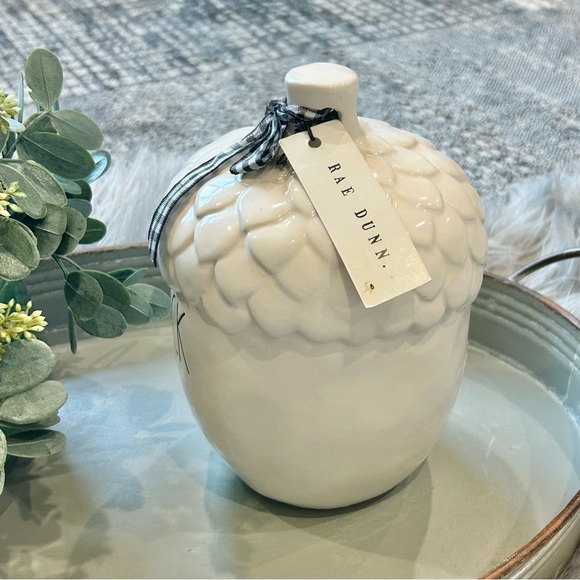Rae Dunn White Acorn Decor with Black Bow - Picture 5 of 5